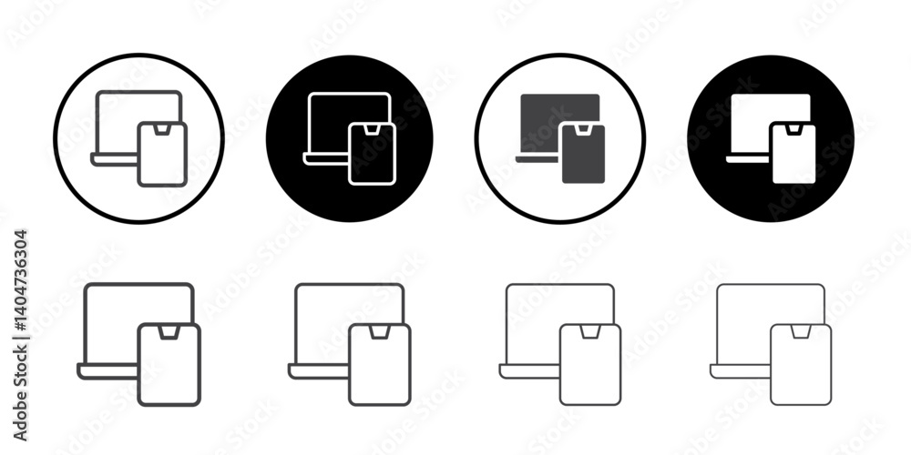 Screen mirroring icon Symbol line set Screen mirroring icon Symbol line set