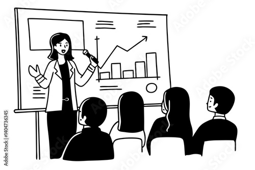 Startup girl leader speaks at the pitch session