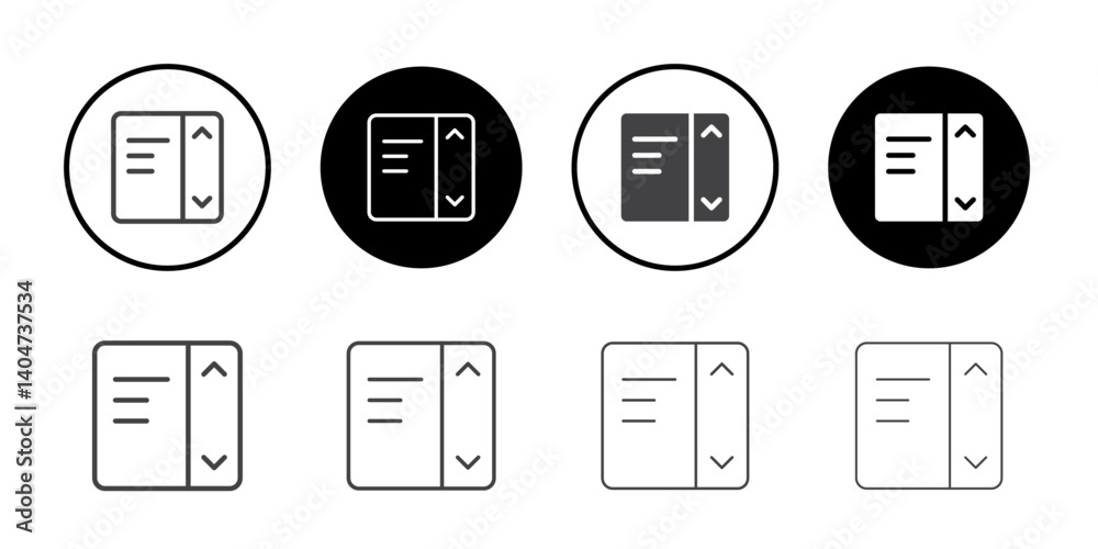 Vertical scroll icon Symbol line set Vertical scroll icon Symbol line set