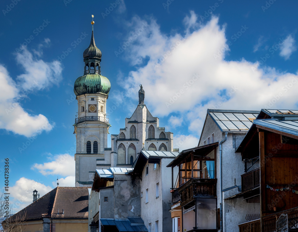 Historic church in the old town of Hall in Tirol