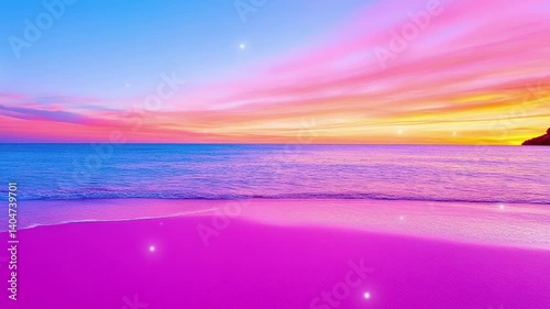 Breathtaking sunset paints the sky with vibrant hues over the tranquil ocean at dusk