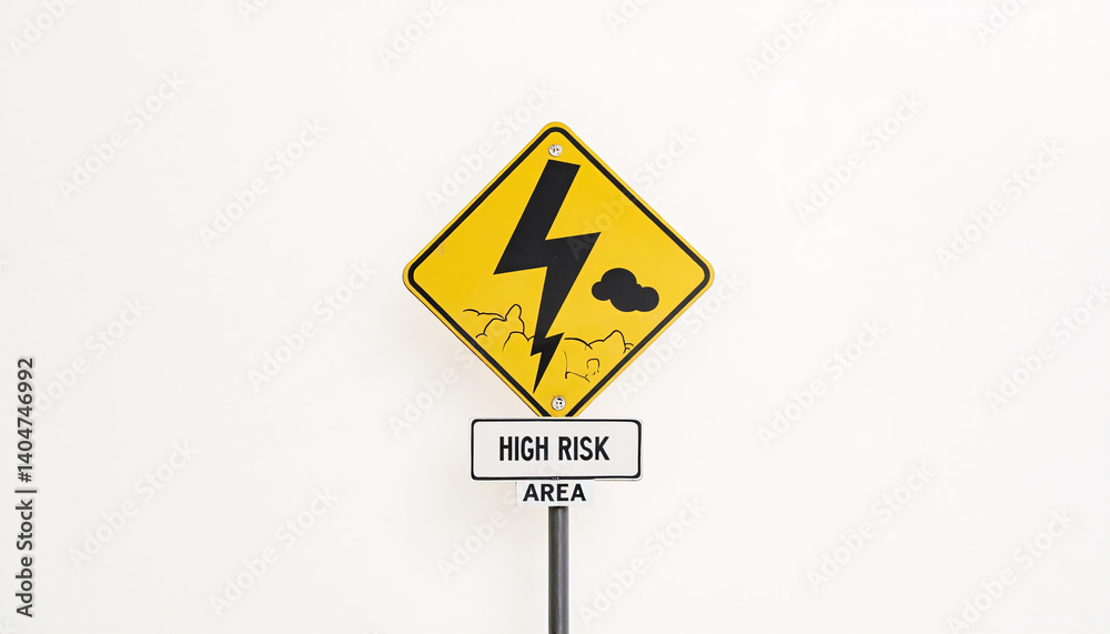 A yellow and black sign with a lightning bolt on it. with text A yellow and black sign with a lightning bolt on it. with text