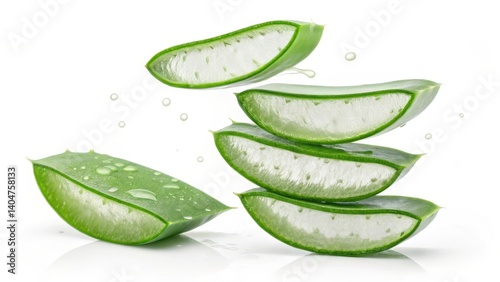 Wallpaper Mural Aloe Vera Freshness: Captivating shot featuring freshly cut Aloe Vera leaves, radiating a sense of natural purity and healing. This photo highlights the soothing essence of nature's best remedy. Torontodigital.ca