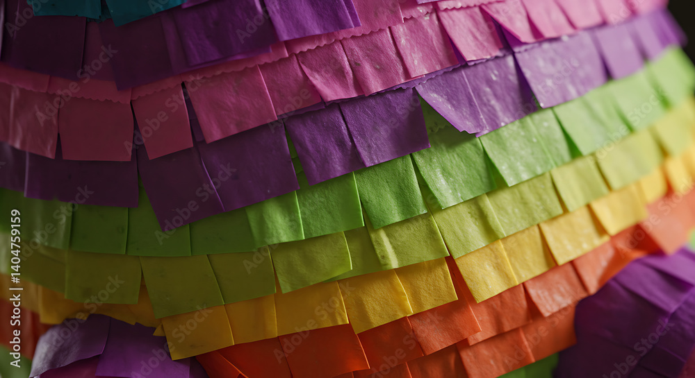 Fototapeta premium Rainbow Pi�ata: Festive Texture & Color AI Generated