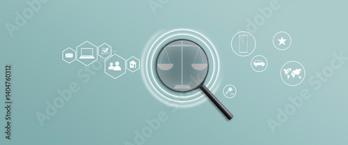 Feasibility study, business investment concept. Assessing the practicality of a proposed plan or project for launching a new business or adopting a new product line. Magnifier and feasibility icon.