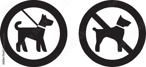 Printable vector illustration of Pet Friendly and No Pets Allowed