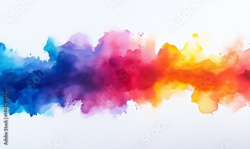 colorful watercolor painted overlay on painting paper backgrounds, Generative ai, Generative AI