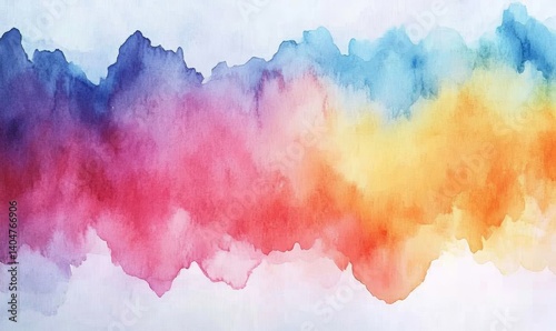 colorful watercolor painted overlay on painting paper backgrounds, Generative ai, Generative AI
