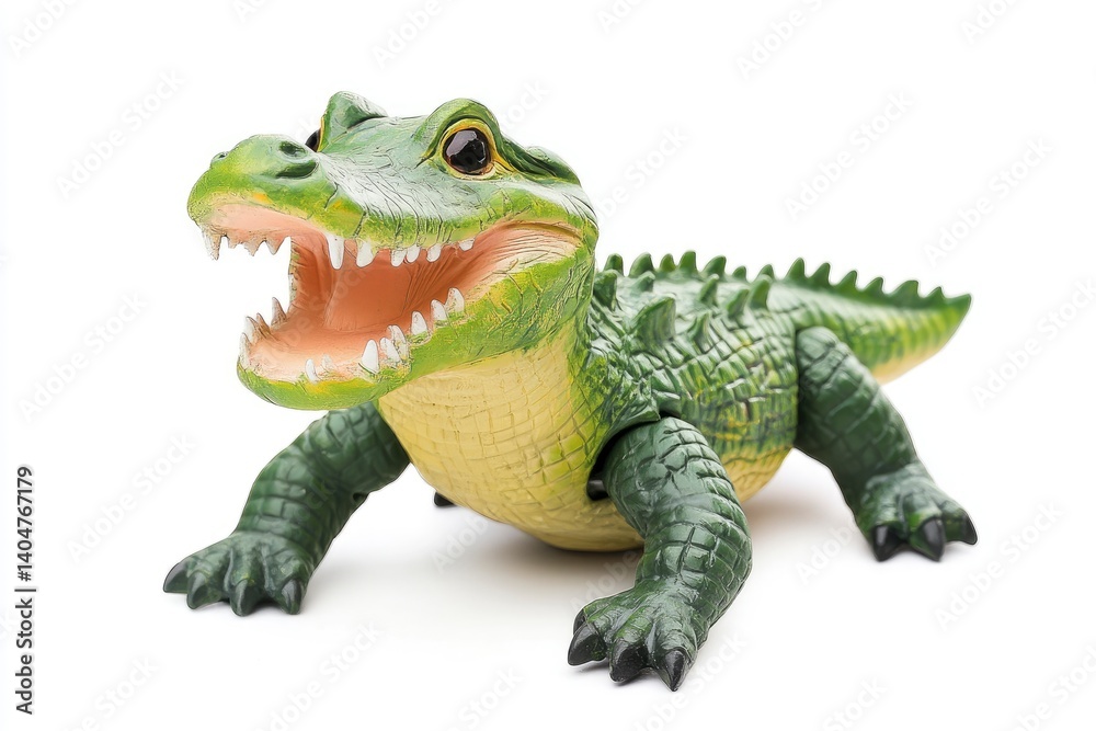 Alligator Toy with Open Mouth on White Background Alligator Toy with Open Mouth on White Background