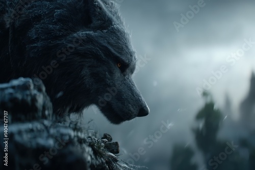 Dire Wolf portrait wallpaper dark fantasy creature animal background hd