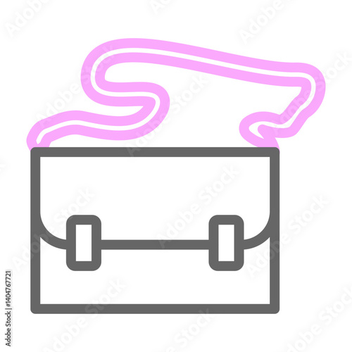 Mailbag Vector Line Lt Pink Grey Icon Design