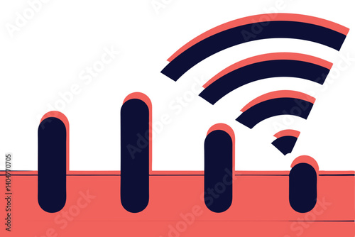 Minimalist Wifi Signal Strength Illustration Connecting Devices To Wireless Network