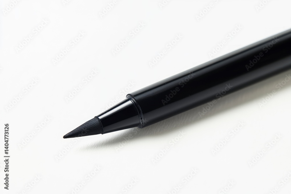 Close Up of Black Eyeliner Pen on White Background Close Up of Black Eyeliner Pen on White Background