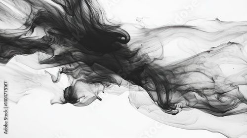 Intricate monochrome ink textures forming subtle waves and ripples, soft feathered transitions capturing the essence of traditional Japanese ink wash aesthetics