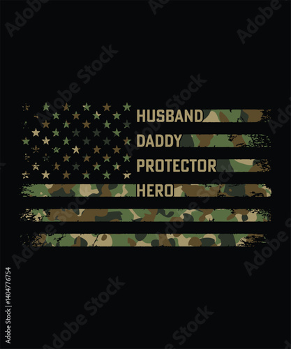 HUSBAND DADDY PROTECTOR HERO TSHIRT DESIGN