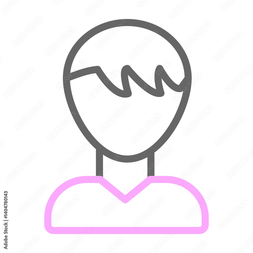 User Profile Vector Line Lt Pink Grey Icon Design