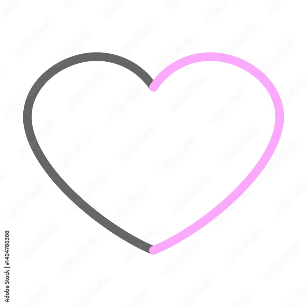 Favorite Vector Line Lt Pink Grey Icon Design Favorite Vector Line Lt Pink Grey Icon Design