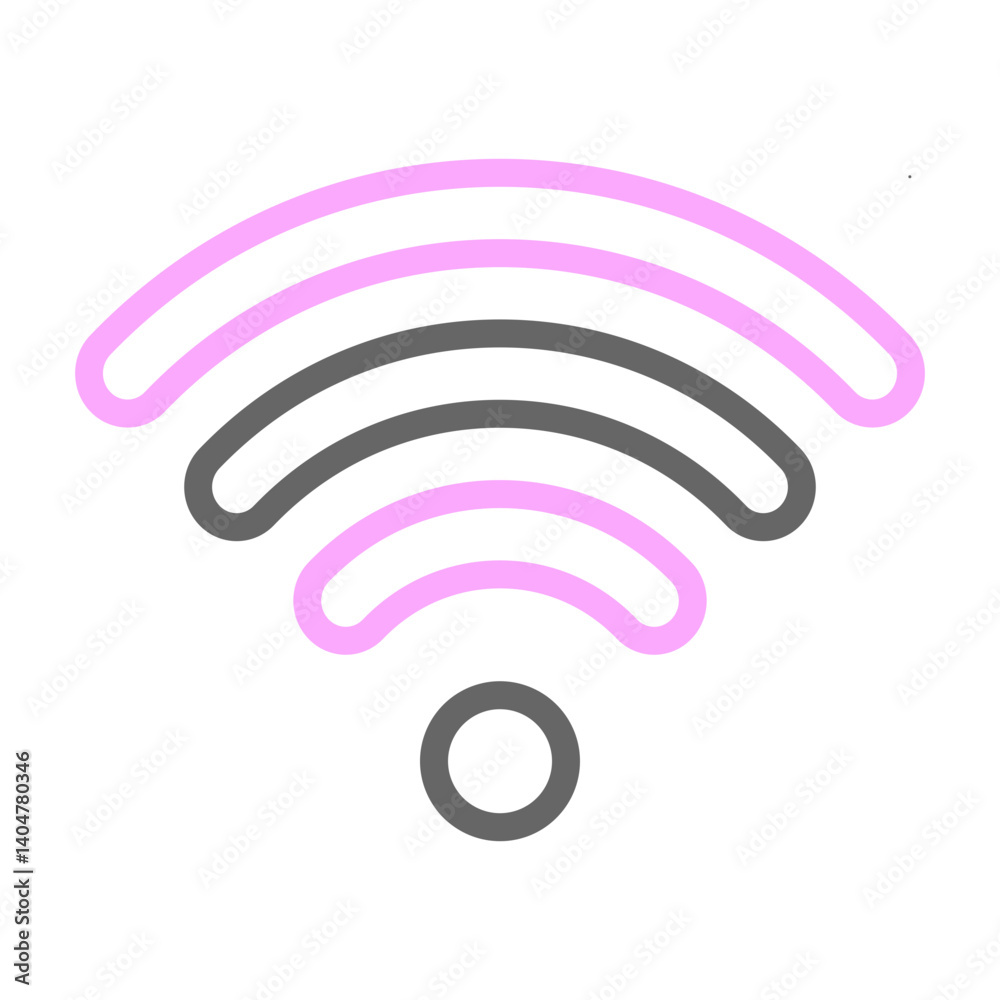 Signal Vector Line Lt Pink Grey Icon Design Signal Vector Line Lt Pink Grey Icon Design