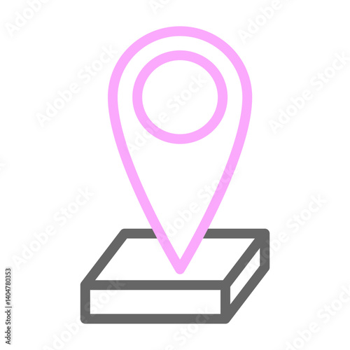 Location Vector Line Lt Pink Grey Icon Design