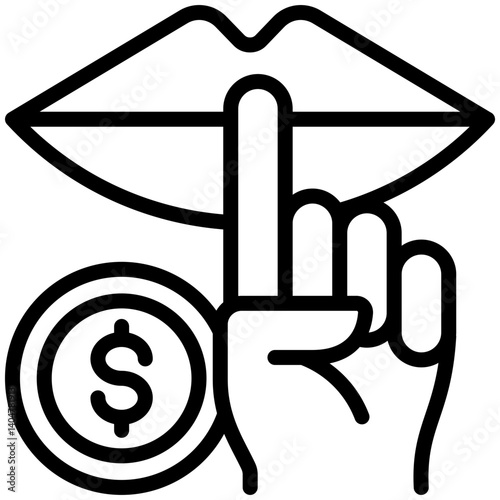 Silence icon for dishonesty , website, application, printing, document, poster design, etc