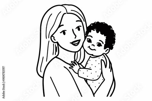Happy young caucasian mother holding cute african american baby girl looking at camera. Diverse mum and ethnic little child daughter posing for single parent with infant kid mixed race family portrait