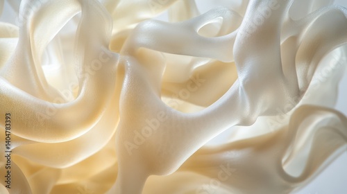 Translucent flowing tendrils seamlessly weaving into each other, ultra-detailed motion captured with high-resolution sharpness, professional lighting enhancing the soft glow