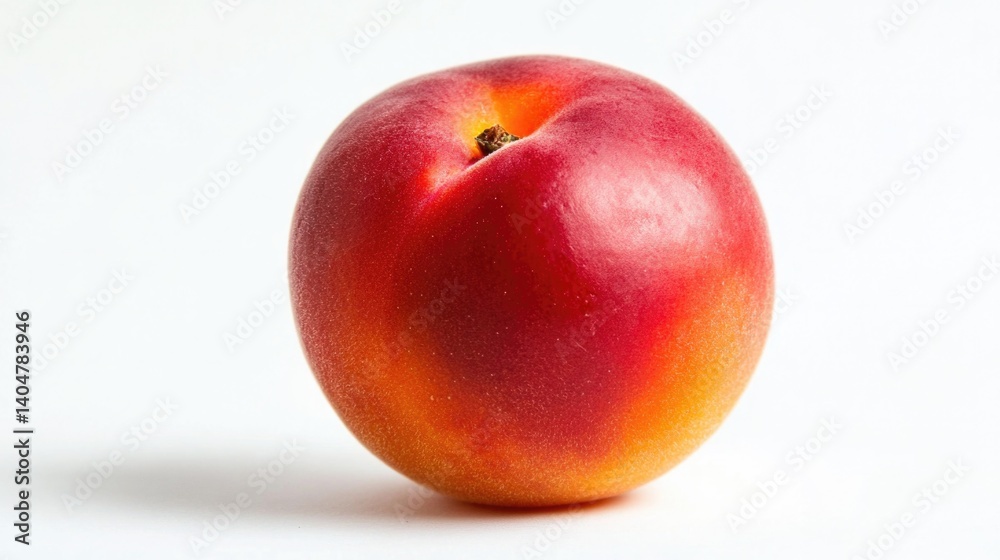 Nectarine Fresh peach isolated on a clean white background. Fruit peach displays vibrant natural colors and realistic texture, emphasizing its juicy and ripe appearance. Nectarine Fresh peach isolated on a clean white background. Fruit peach displays vibrant natural colors and realistic texture, emphasizing its juicy and ripe appearance.