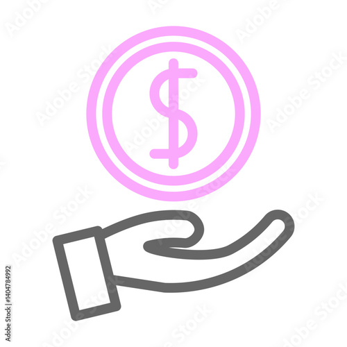Financial Aid Vector Line Lt Pink Grey Icon Design