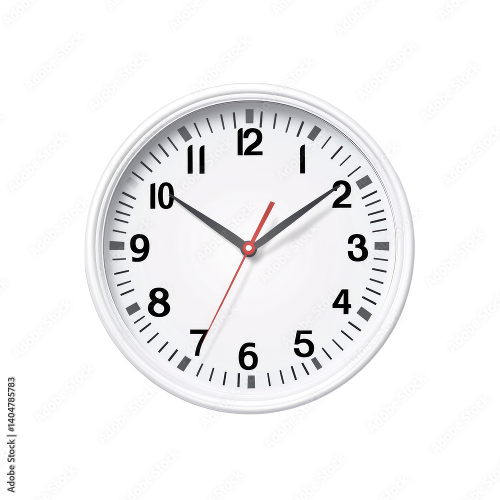 White Analog Clock Showing 755 - Time Management Concept White Analog Clock Showing 755 - Time Management Concept