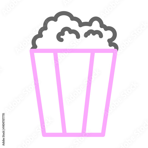 Popcorn Vector Line Lt Pink Grey Icon Design
