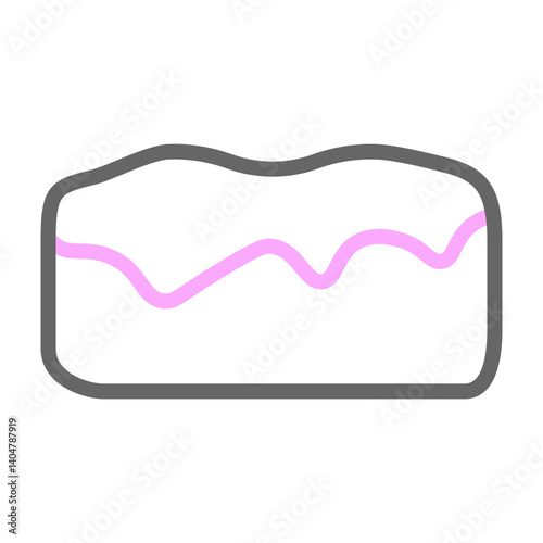 Cream Puffs Vector Line Lt Pink Grey Icon Design
