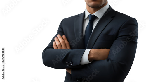 businessman with hand on chin