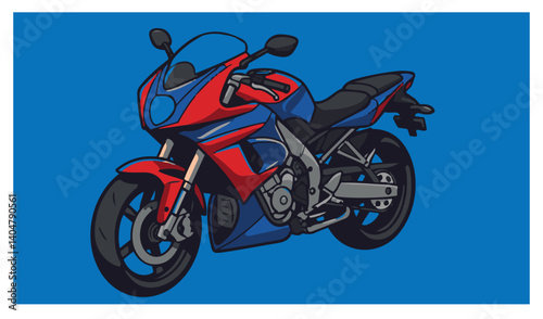 Dynamic motorbike racing illustration featuring two riders in high-speed action with bold bright yellow background

