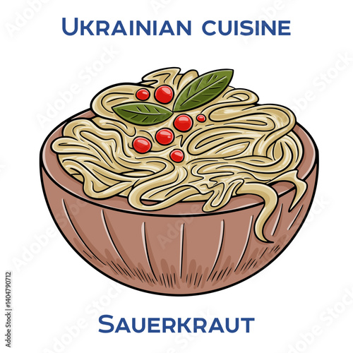 Kvashena Kapusta is a traditional Ukrainian dish made from fermented cabbage, often served as a side dish or salad.