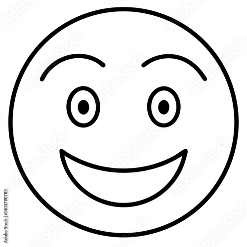 Line drawing of a happy face representing emotions and positivity in minimalist design
