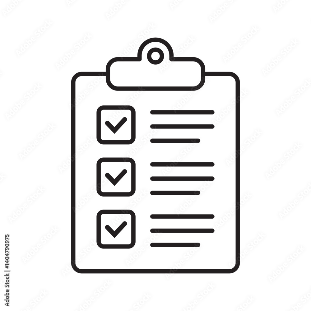Clipboard line icon. Checklist line icon. Clipboard line icon. Checklist line icon.