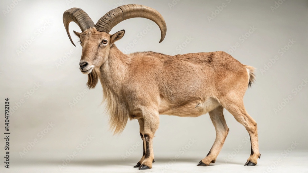 Fototapeta premium Aoudad Sheep on studio background