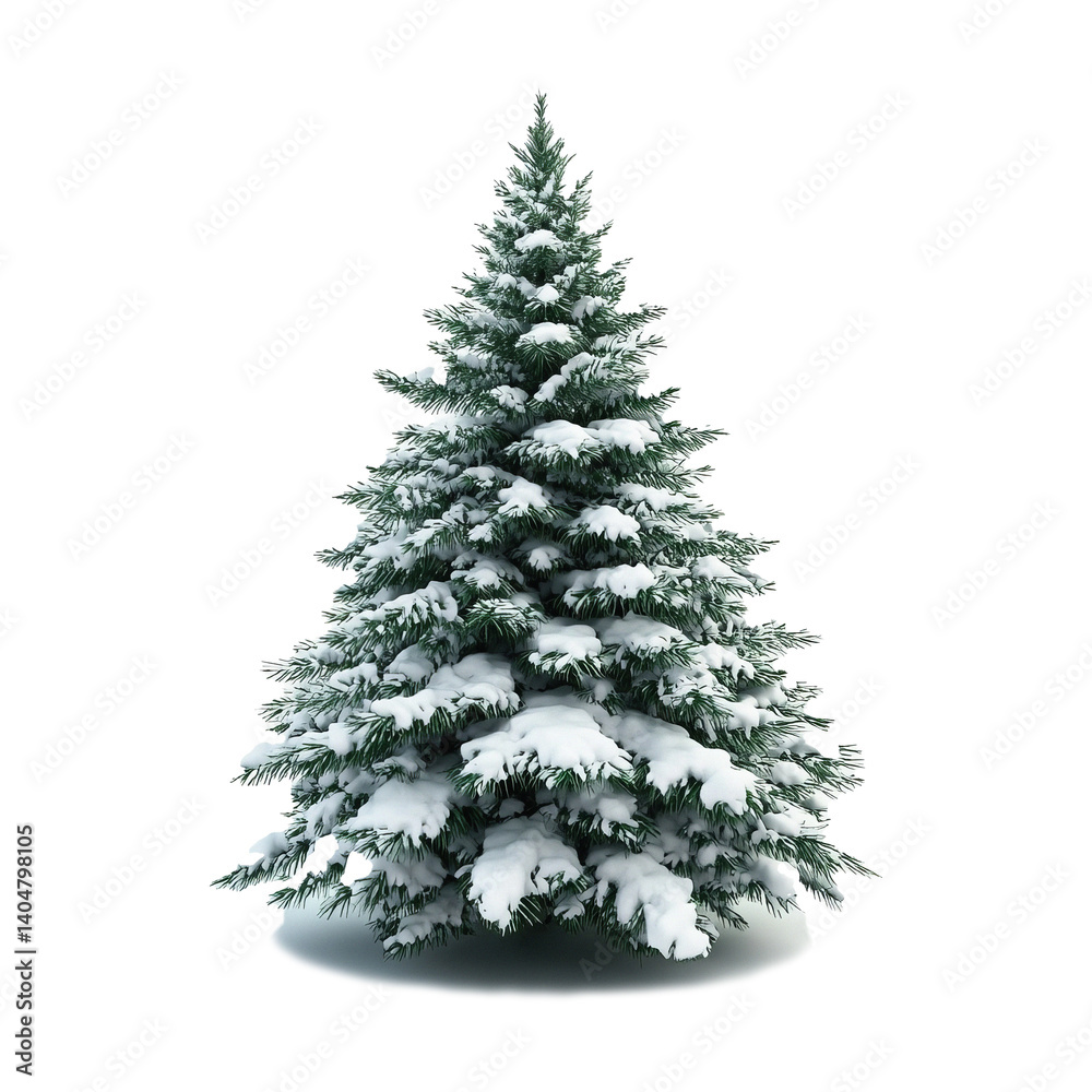 Snow-covered fir tree with dense green branches isolated on transparent background. Snow-covered fir tree with dense green branches isolated on transparent background.