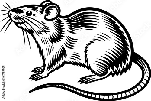 vector illustration of a white rat