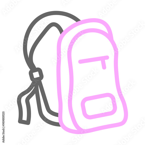 University Bag Vector Line Lt Pink Grey Icon Design
