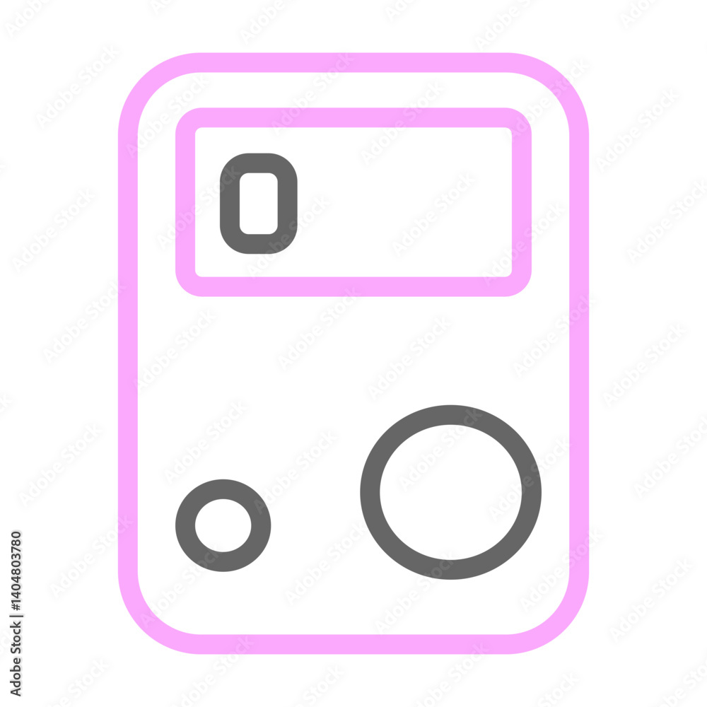 Digital Counter Vector Line Lt Pink Grey Icon Design