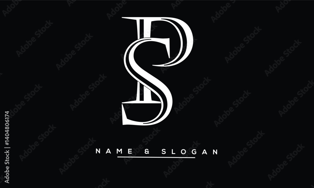 SP, PS Abstract Letters Logo Monoghram
