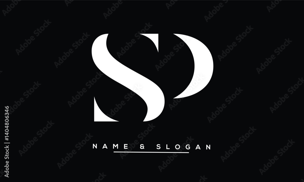 SP, PS Abstract Letters Logo Monoghram
