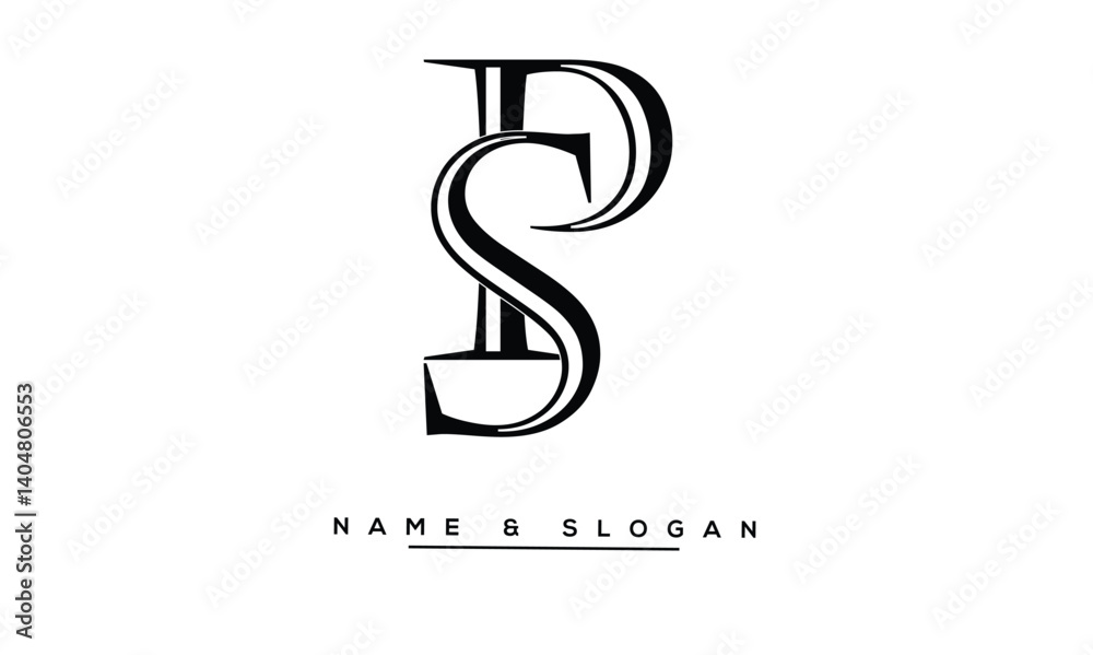 SP, PS Abstract Letters Logo Monoghram