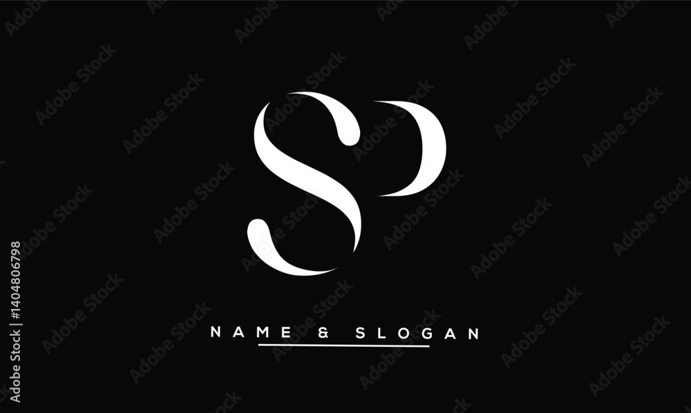 SP, PS Abstract Letters Logo Monoghram