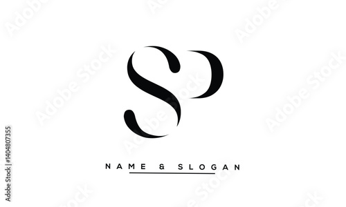 SP, PS Abstract Letters Logo Monoghram