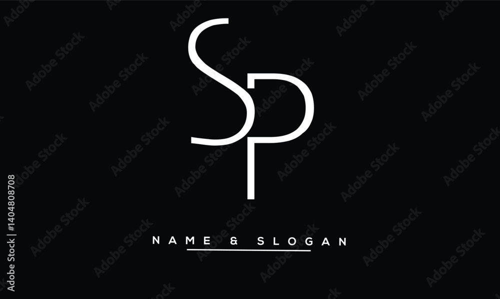 SP, PS Abstract Letters Logo Monoghram