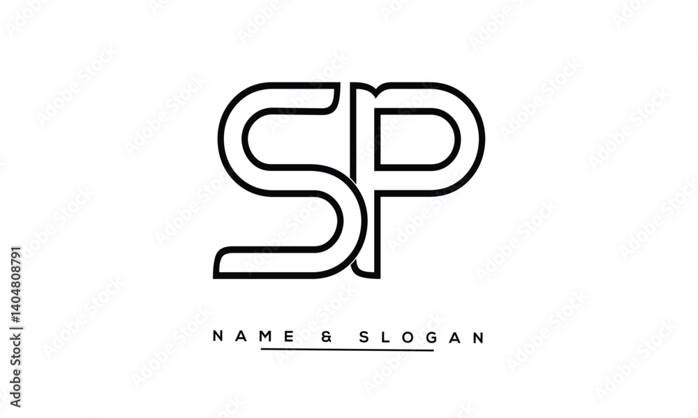 SP, PS Abstract Letters Logo Monoghram