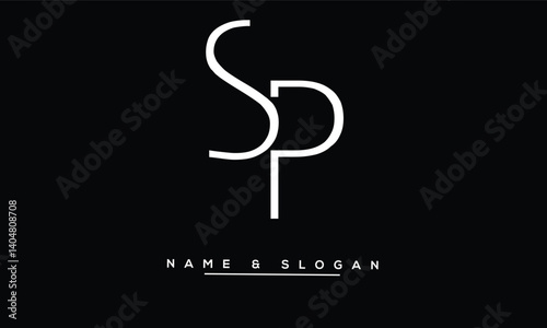 Obraz na płótnie SP, PS Abstract Letters Logo Monoghram w salonie