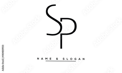 Obraz na płótnie SP, PS Abstract Letters Logo Monoghram w salonie
